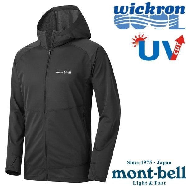 【mont-bell】男 COOL FULL-ZIP HOODIE 抗UV 連帽外套.防曬外套/1114636 BK 黑✿30E010